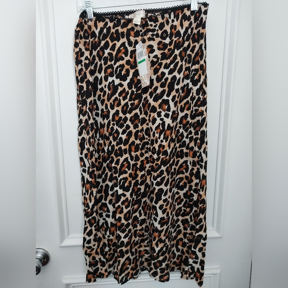 B.O.G. Collective Leopard Print Slip Skirt - Size L